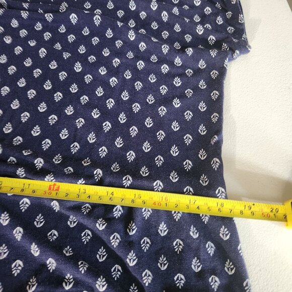 Old Navy Womens Navy Blue White Printed Jumpsuit Size Tall Large Tie Waist - Picture 12 of 16